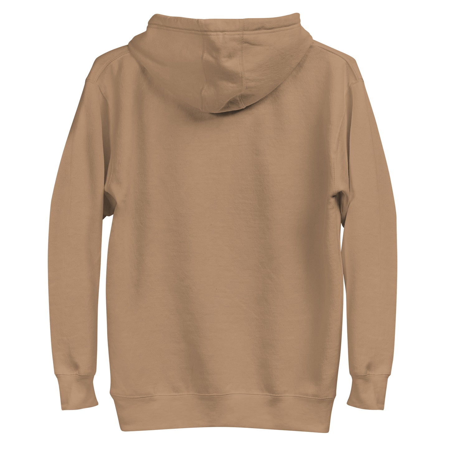 Latte unisex hoodie featuring a running Santa Claus cartoon and "MERRY CHAOS" text