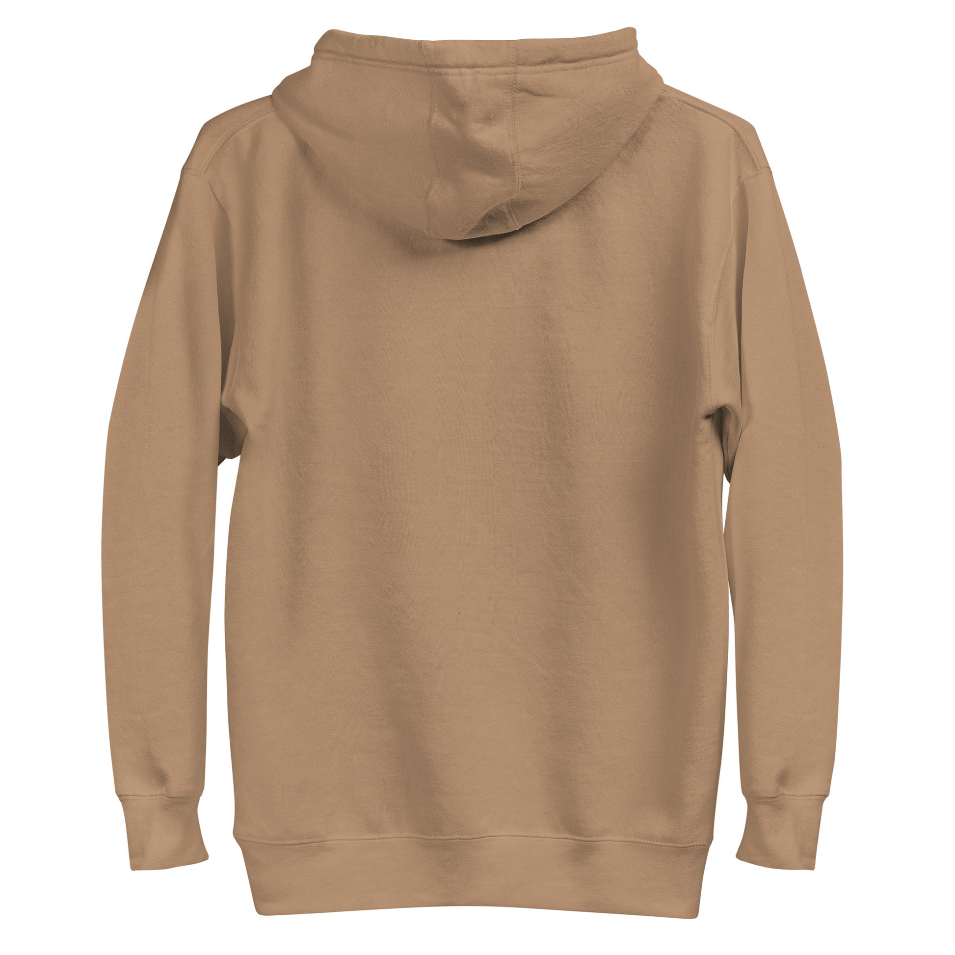 Latte unisex hoodie featuring a running Santa Claus cartoon and "MERRY CHAOS" text