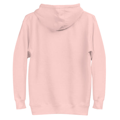 Light Pink unisex hoodie featuring Beluga cat wearing round glasses and "SOPHISTICAT" text