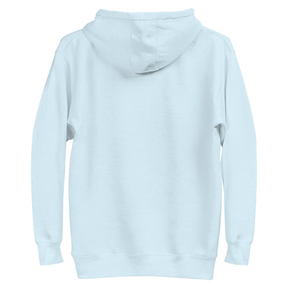 Sky Blue unisex hoodie featuring repeating Beluga cat faces and "DUPLICAT" text
