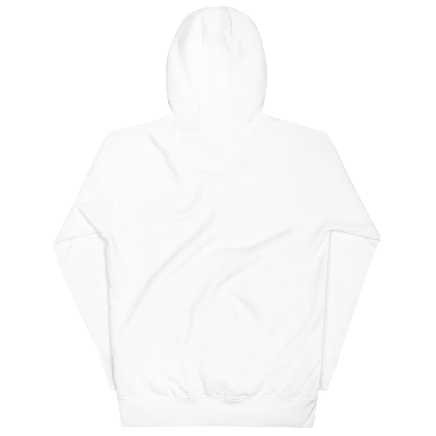 White unisex hoodie featuring winking Santa Claus face and "I Work 1 Day" text