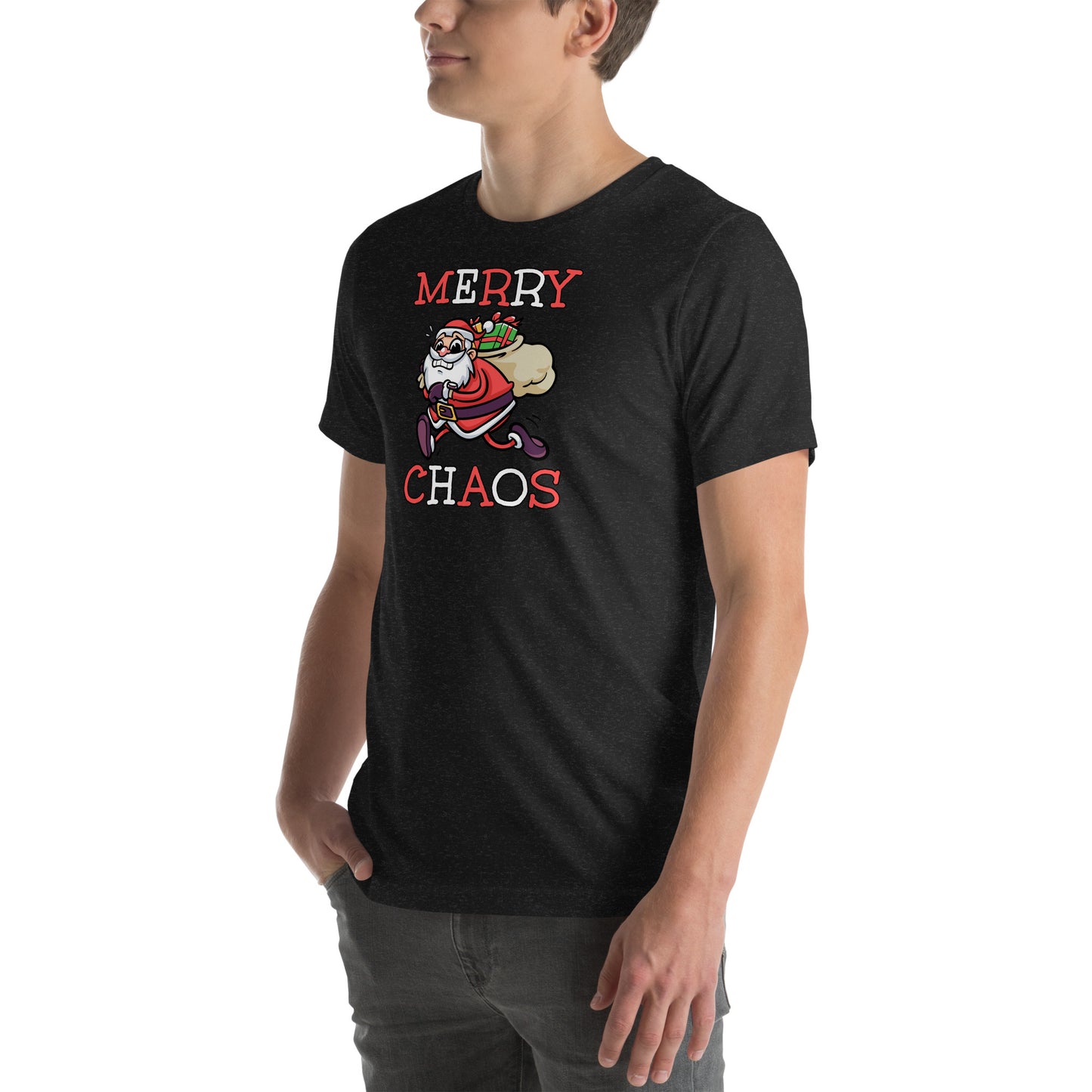 Comfortable holiday t-shirt gift idea - Panicked Santa meme shirt
