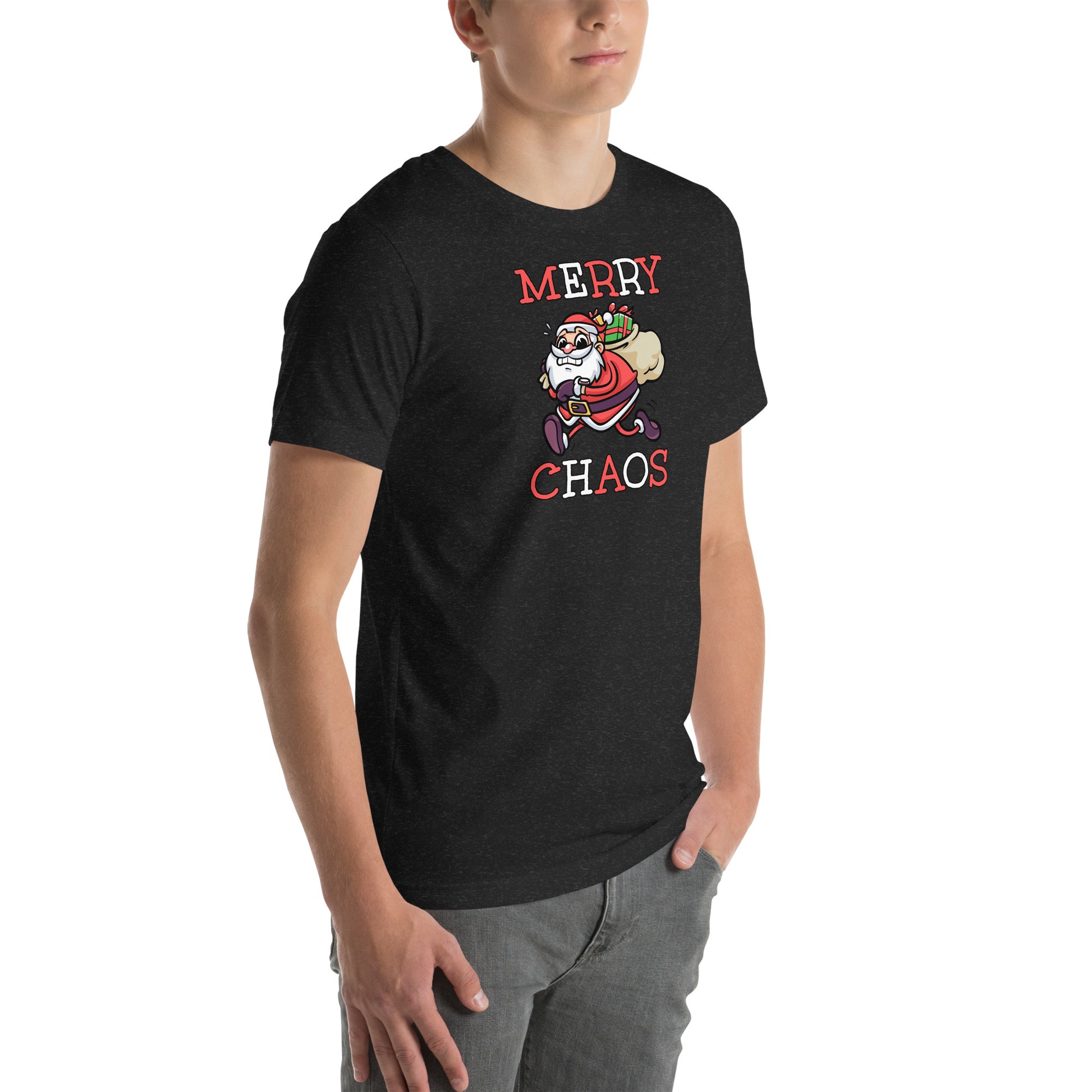Comfortable holiday t-shirt gift idea - Panicked Santa meme shirt