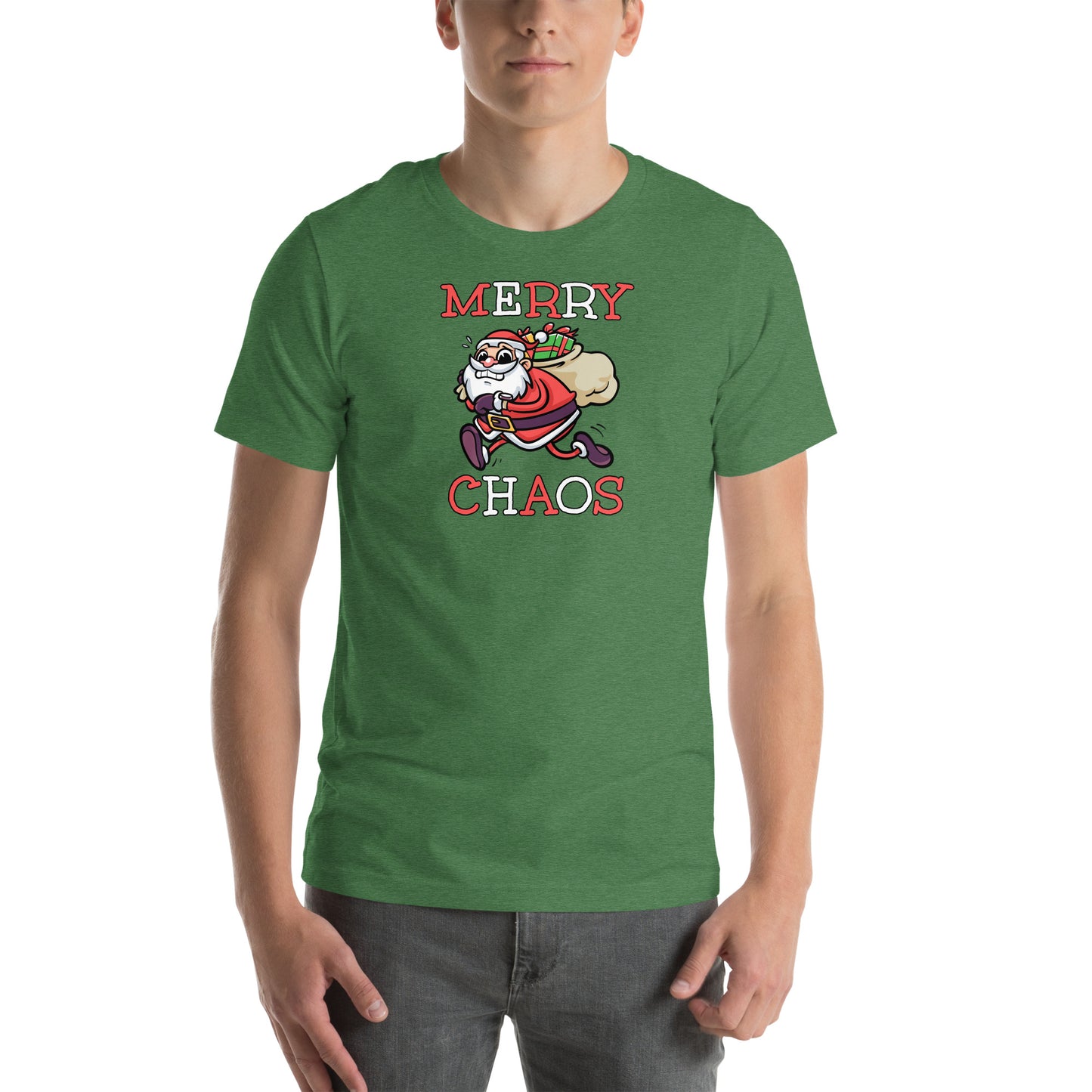 Comfortable holiday t-shirt gift idea - Panicked Santa meme shirt