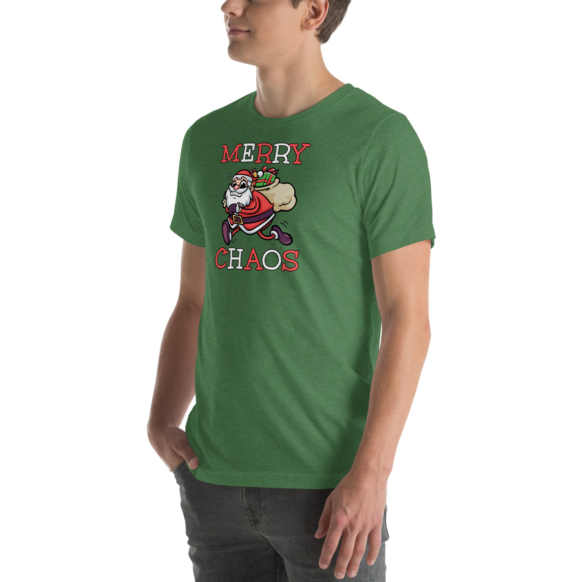 Comfortable holiday t-shirt gift idea - Panicked Santa meme shirt