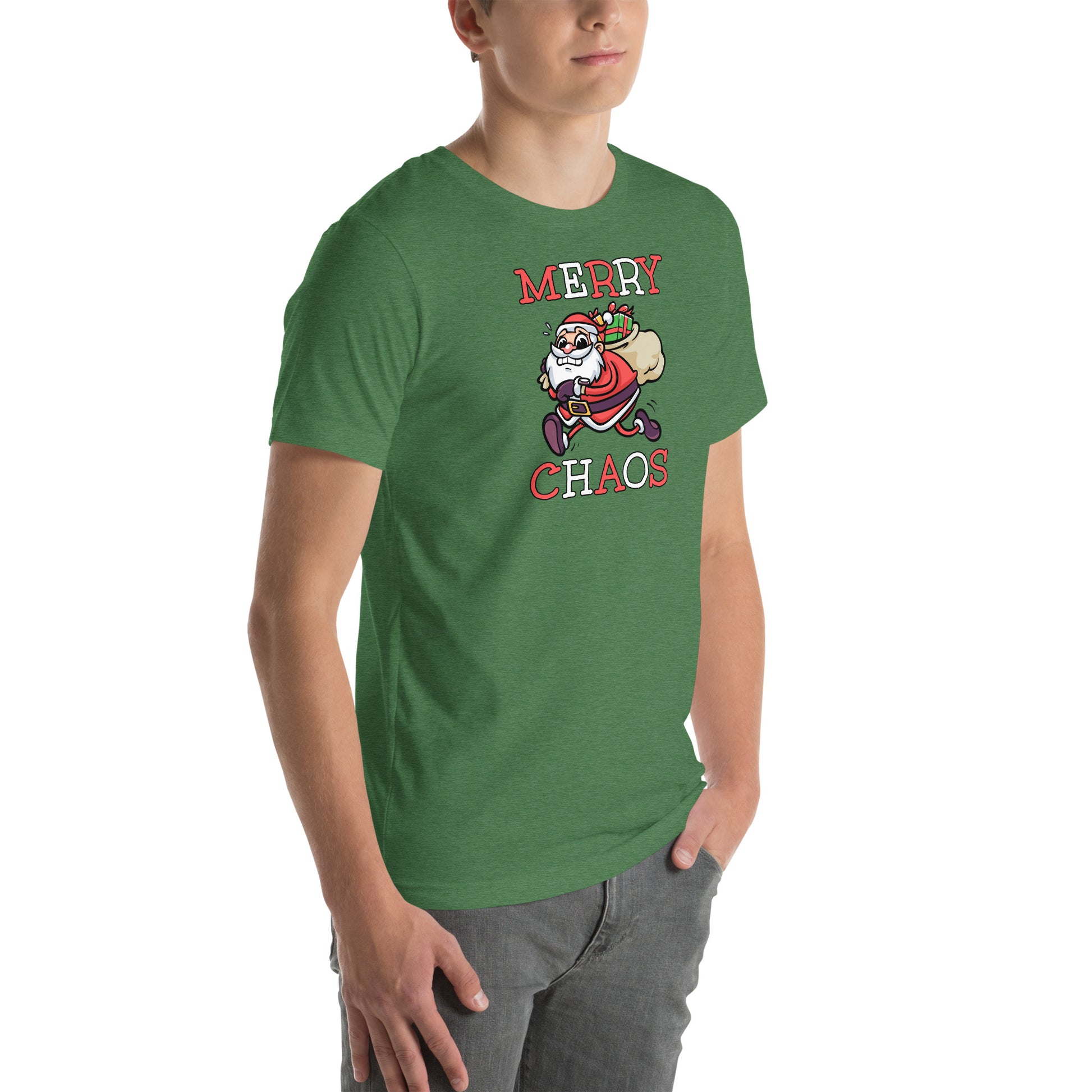 Comfortable holiday t-shirt gift idea - Panicked Santa meme shirt