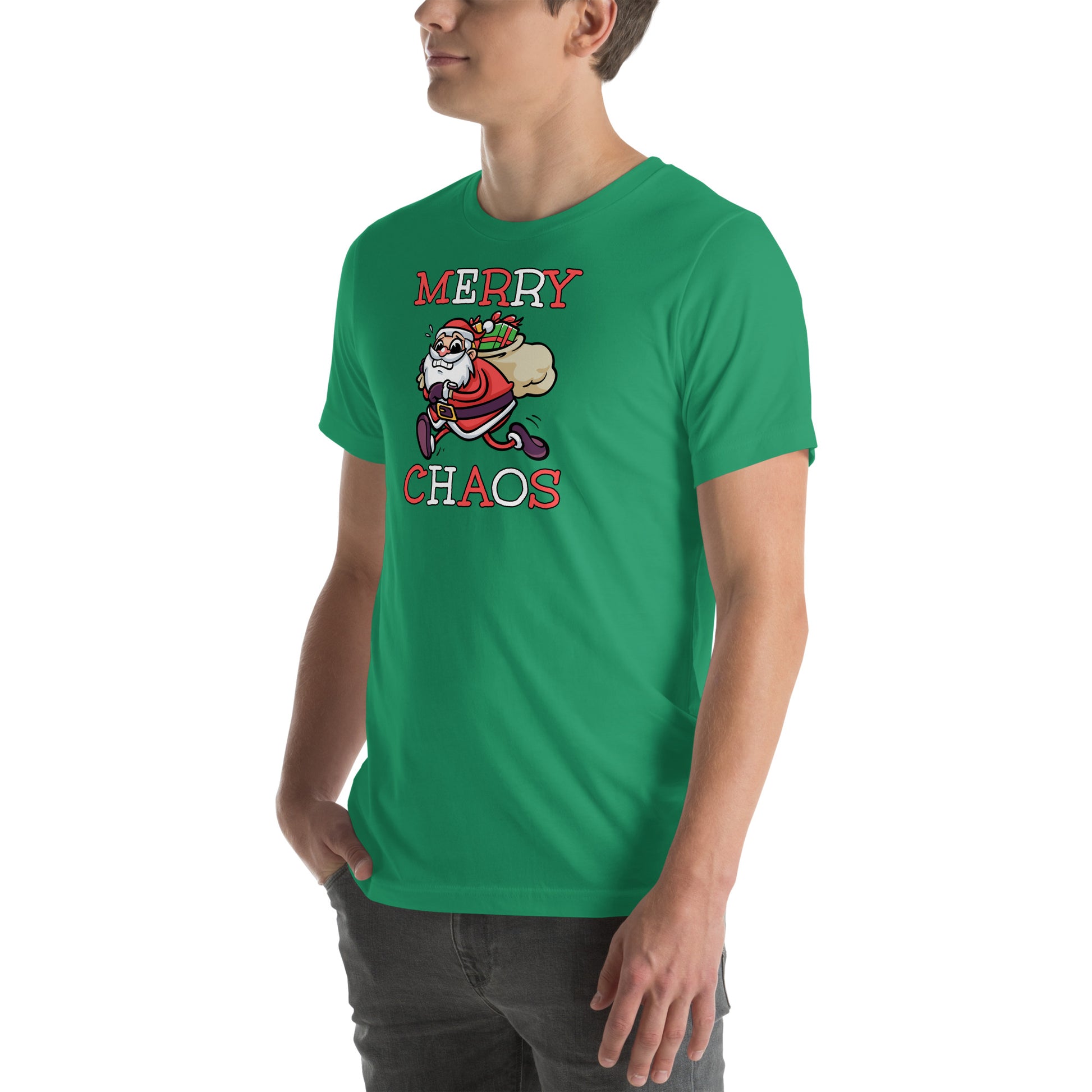 Comfortable holiday t-shirt gift idea - Panicked Santa meme shirt