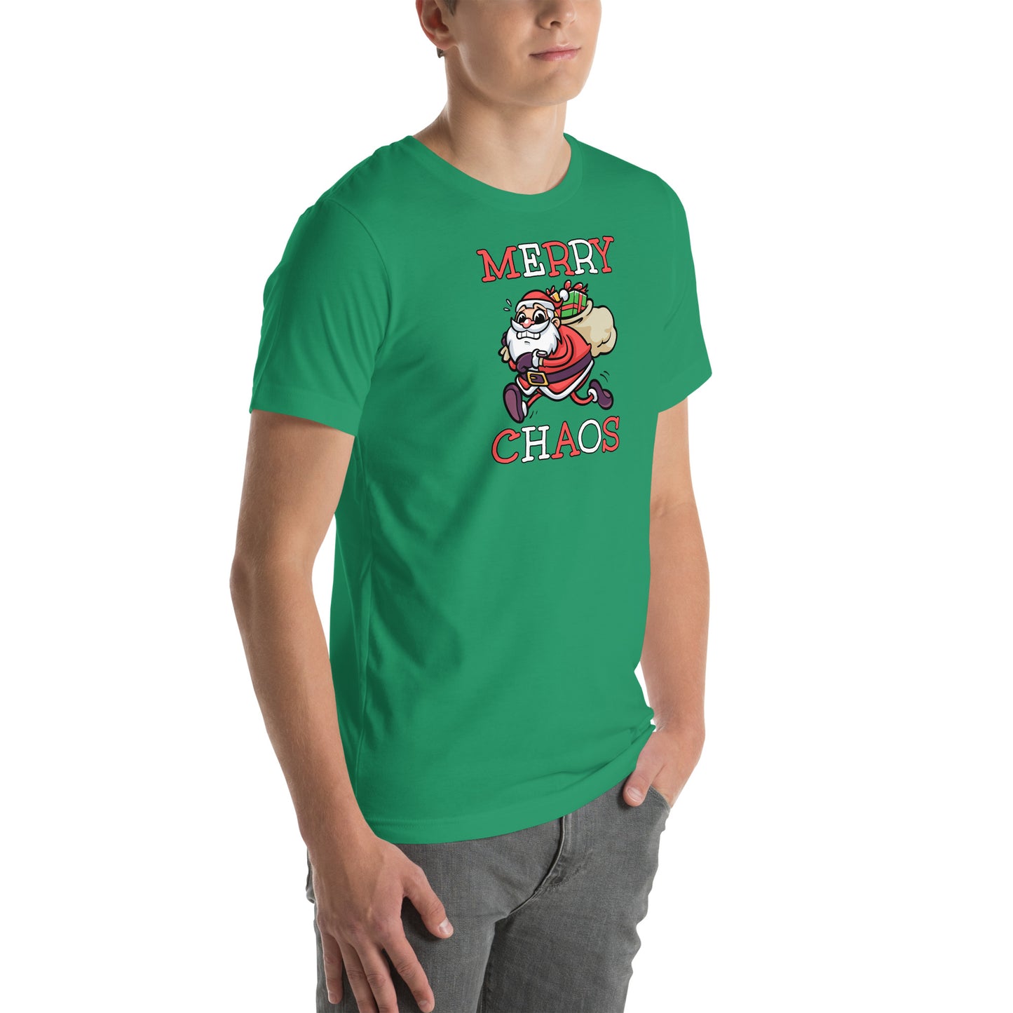 Comfortable holiday t-shirt gift idea - Panicked Santa meme shirt