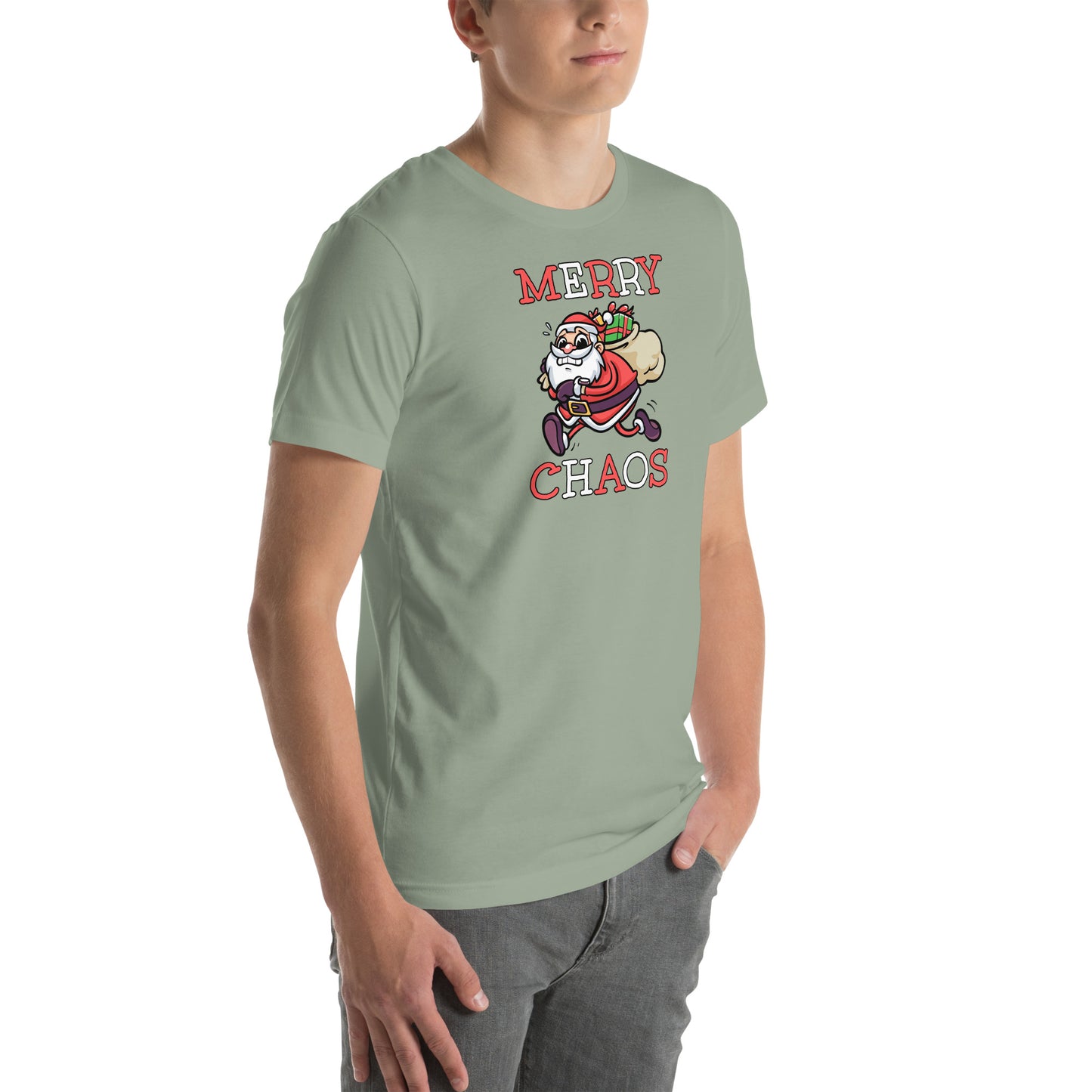 Comfortable holiday t-shirt gift idea - Panicked Santa meme shirt