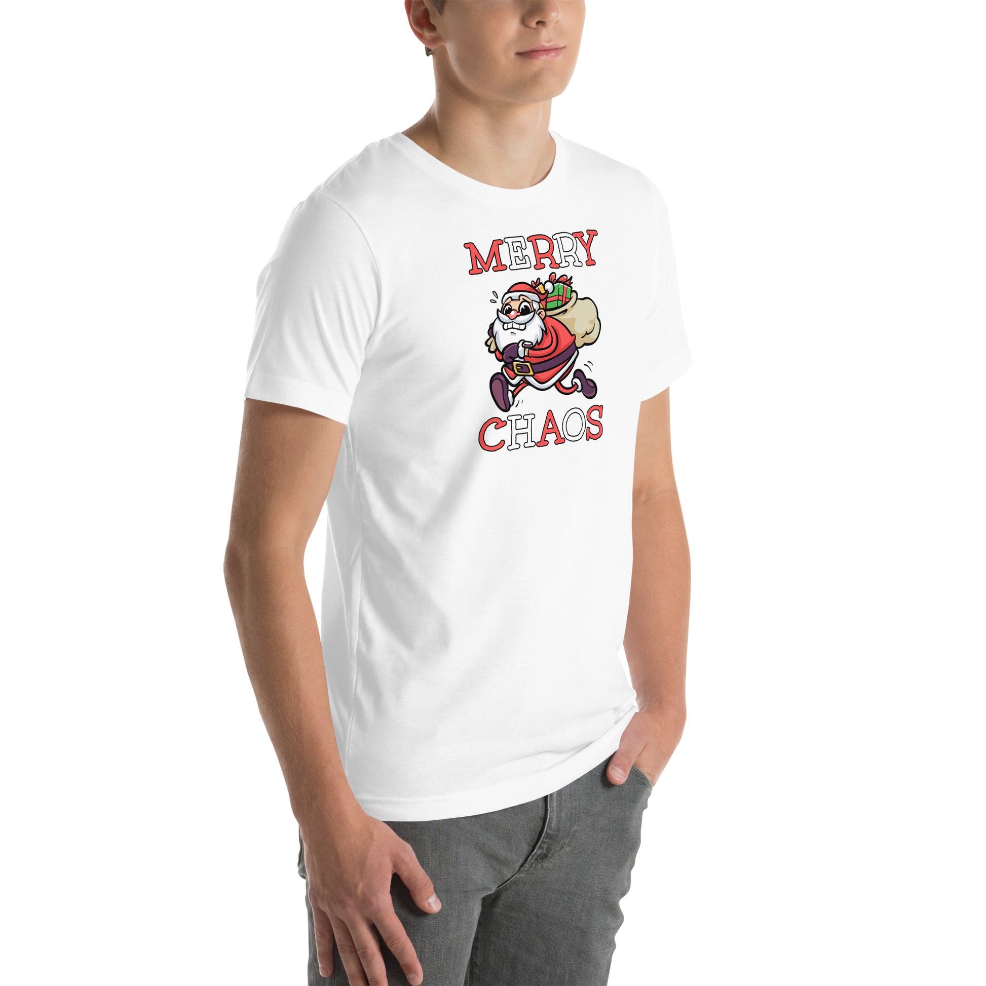 Comfortable holiday t-shirt gift idea - Panicked Santa meme shirt